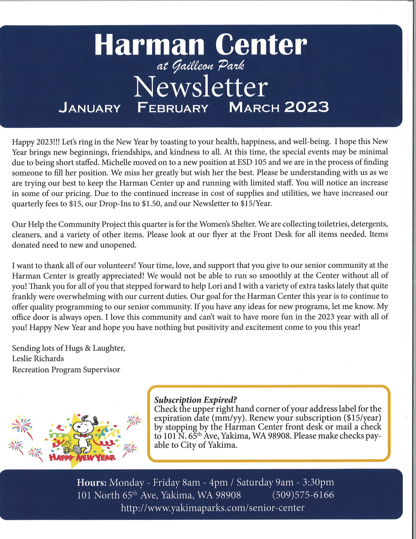 Harman Center at Gailleon Park Yakima Parks and Recreation