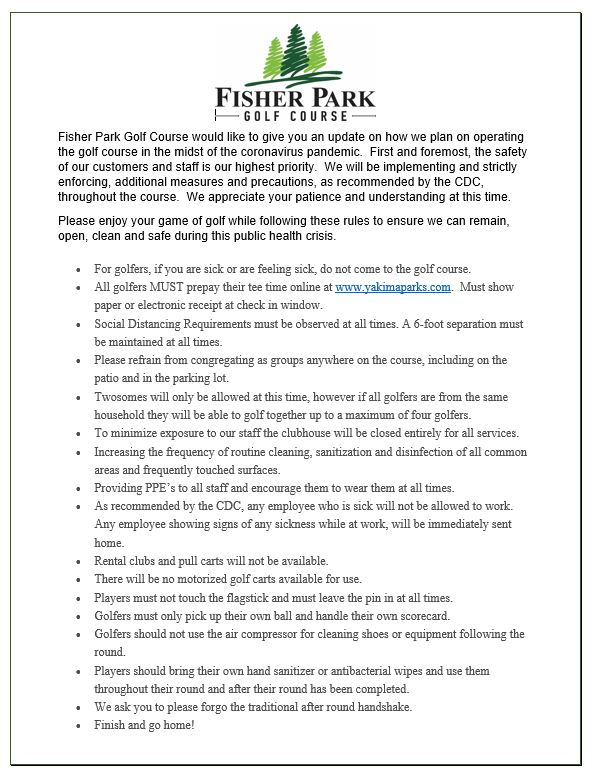 Fisher Park Golf Course Yakima Parks and Recreation Fisher Park Golf Course Yakima Parks and Recreation